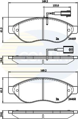 Comline CBP12227 - Əyləc altlığı dəsti, əyləc diski furqanavto.az