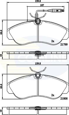 Comline CBP1275 - Əyləc altlığı dəsti, əyləc diski furqanavto.az