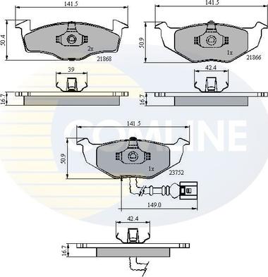 Comline CBP1707 - Əyləc altlığı dəsti, əyləc diski furqanavto.az