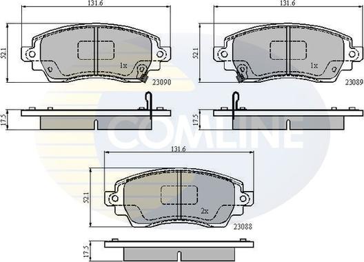 Comline CBP3908 - Əyləc altlığı dəsti, əyləc diski furqanavto.az