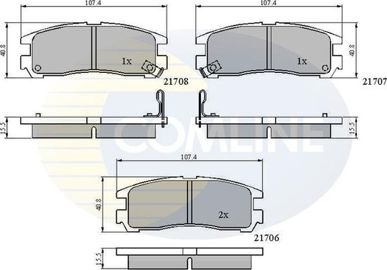 Comline CBP3468 - Əyləc altlığı dəsti, əyləc diski www.furqanavto.az