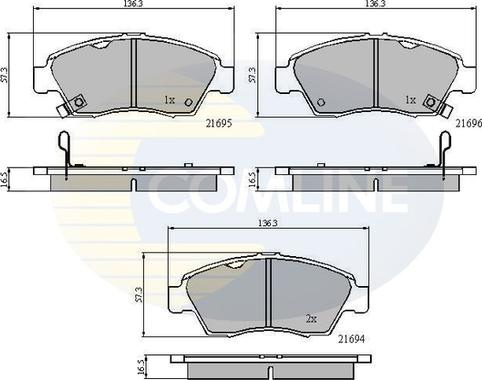 Comline CBP3555 - Əyləc altlığı dəsti, əyləc diski furqanavto.az