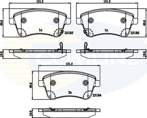 Comline CBP36047 - Əyləc altlığı dəsti, əyləc diski furqanavto.az