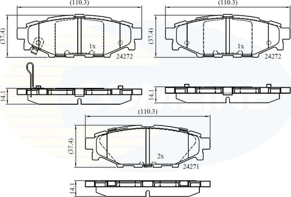 Comline CBP36052 - Əyləc altlığı dəsti, əyləc diski furqanavto.az