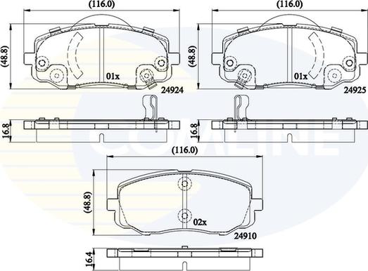 Comline CBP36008 - Əyləc altlığı dəsti, əyləc diski furqanavto.az