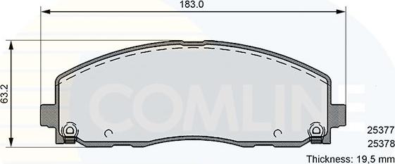 Comline CBP36103 - Əyləc altlığı dəsti, əyləc diski furqanavto.az