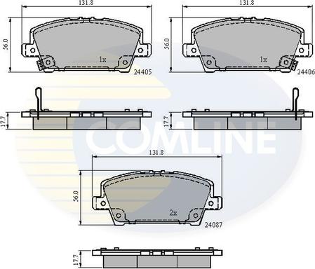 Comline CBP31586 - Əyləc altlığı dəsti, əyləc diski furqanavto.az