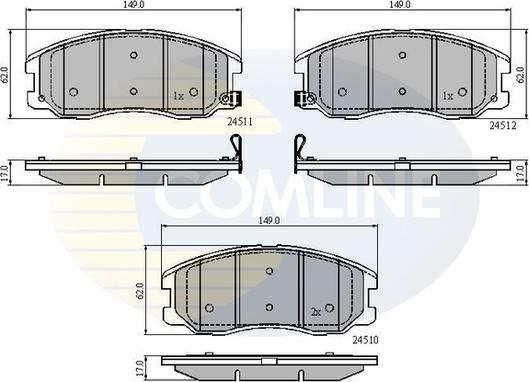 Comline CBP31582 - Əyləc altlığı dəsti, əyləc diski furqanavto.az