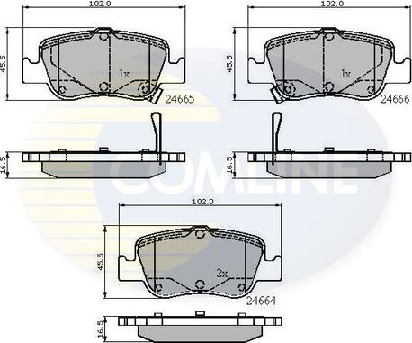 Comline CBP31572 - Əyləc altlığı dəsti, əyləc diski furqanavto.az