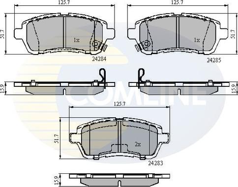 Comline CBP31620 - Əyləc altlığı dəsti, əyləc diski furqanavto.az