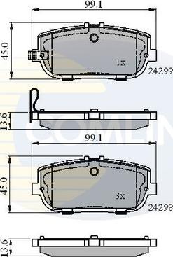 Comline CBP31627 - Əyləc altlığı dəsti, əyləc diski furqanavto.az