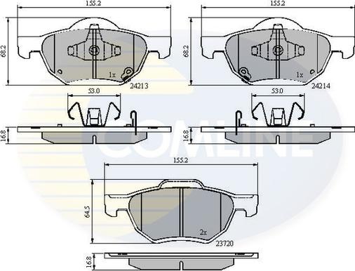 Comline CBP31195 - Əyləc altlığı dəsti, əyləc diski furqanavto.az