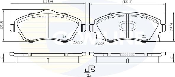 Comline CBP31112 - Əyləc altlığı dəsti, əyləc diski furqanavto.az