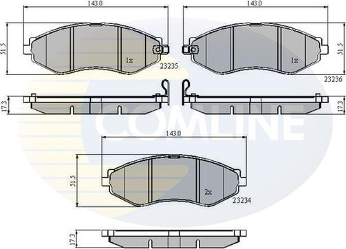 Comline CBP31188 - Əyləc altlığı dəsti, əyləc diski furqanavto.az