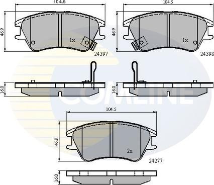 Comline CBP31298 - Əyləc altlığı dəsti, əyləc diski furqanavto.az