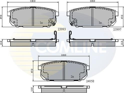 Comline CBP31288 - Əyləc altlığı dəsti, əyləc diski furqanavto.az