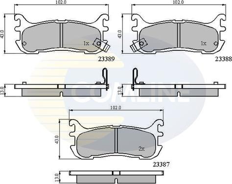 Comline CBP3822 - Əyləc altlığı dəsti, əyləc diski furqanavto.az