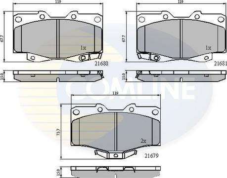 Comline CBP3333 - Əyləc altlığı dəsti, əyləc diski furqanavto.az