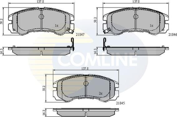 Comline CBP3229 - Əyləc altlığı dəsti, əyləc diski furqanavto.az