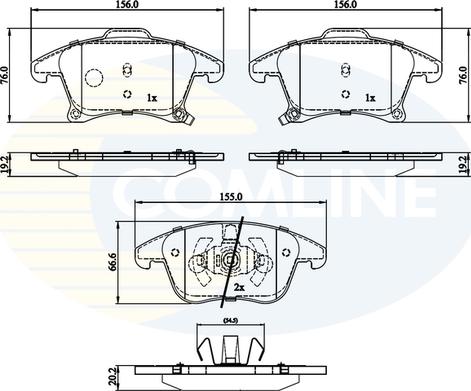 Comline CBP32286 - Əyləc altlığı dəsti, əyləc diski furqanavto.az