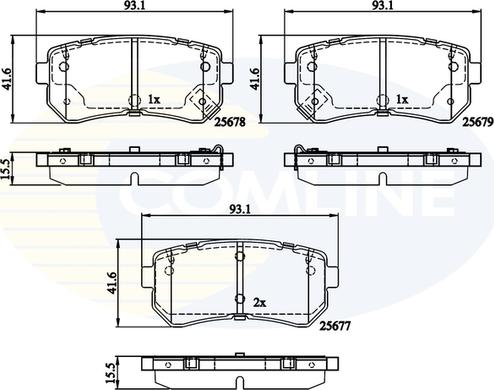 Comline CBP32276 - Əyləc altlığı dəsti, əyləc diski furqanavto.az