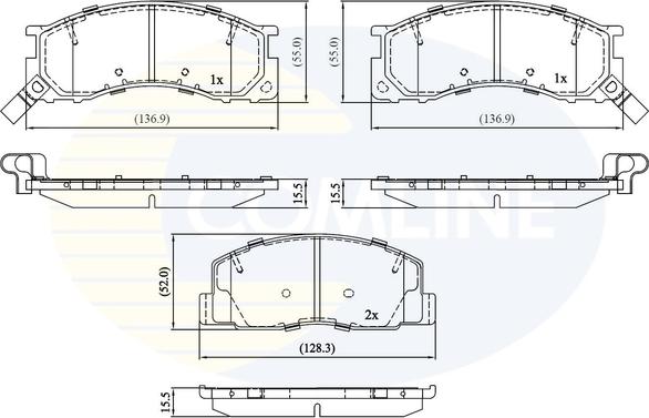 Comline CBP3746 - Əyləc altlığı dəsti, əyləc diski furqanavto.az