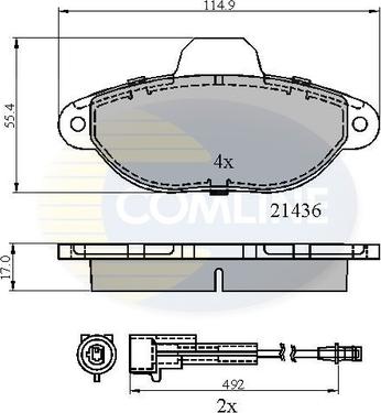 Comline CBP2509 - Əyləc altlığı dəsti, əyləc diski furqanavto.az