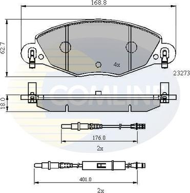 Comline CBP21121 - Əyləc altlığı dəsti, əyləc diski furqanavto.az