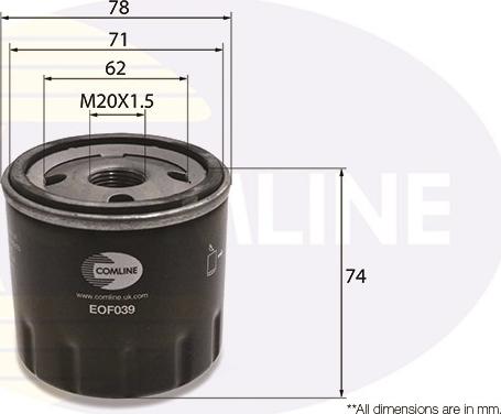Comline EOF039 - Yağ filtri furqanavto.az