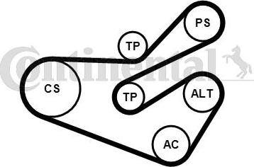 Contitech 6PK1740K3 - V-yivli kəmər dəsti furqanavto.az