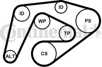 Continental 6PK2260K3 - V-yivli kəmər dəsti furqanavto.az