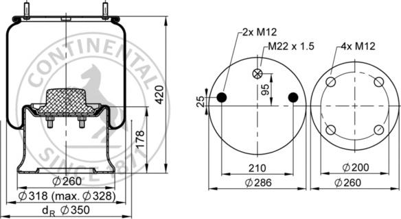 Contitech AIR Spring 4023 N P03 - Körük, pnevmatik asqı furqanavto.az