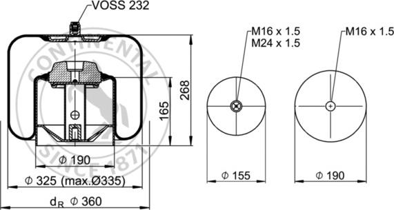 Contitech AIR Spring 4737 N P22 - Körük, pnevmatik asqı furqanavto.az