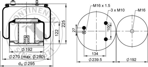 Contitech AIR Spring 887 M K2 - Körük, pnevmatik asqı furqanavto.az