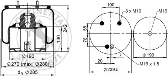 Contitech AIR Spring 887 N P04 - Körük, pnevmatik asqı furqanavto.az