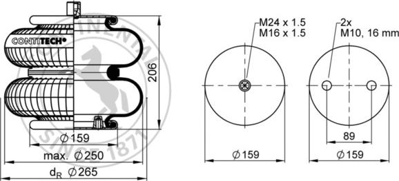 Contitech AIR Spring FD 200-19 P02 - Körük, pnevmatik asqı furqanavto.az