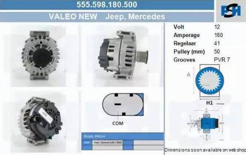 PSH 555.598.180.500 - Alternator furqanavto.az