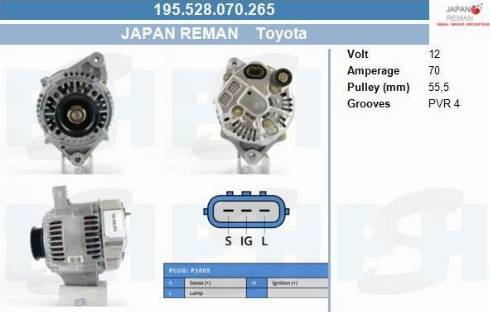 PSH 195.528.070.265 - Alternator furqanavto.az