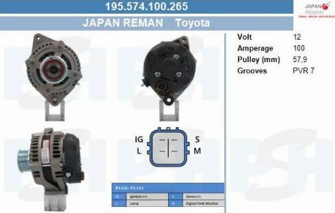 PSH 195.574.100.265 - Alternator furqanavto.az