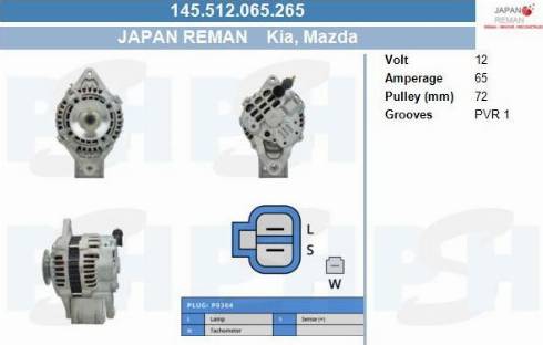 PSH 145.512.065.265 - Alternator furqanavto.az