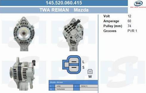 PSH 145.520.060.415 - Alternator furqanavto.az