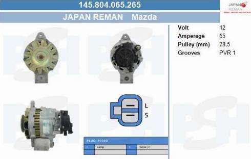 PSH 145.804.065.265 - Alternator furqanavto.az