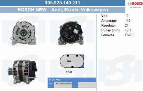 PSH 305.925.140.211 - Alternator furqanavto.az