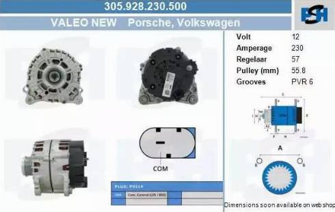 PSH 305.928.230.500 - Alternator furqanavto.az