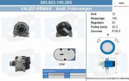 PSH 305.923.140.505 - Alternator furqanavto.az