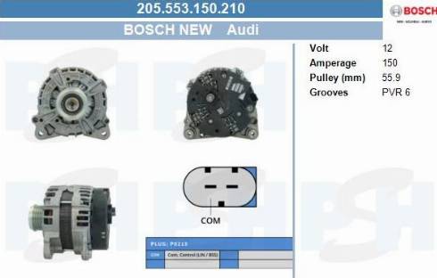 PSH 205.553.150.210 - Alternator furqanavto.az