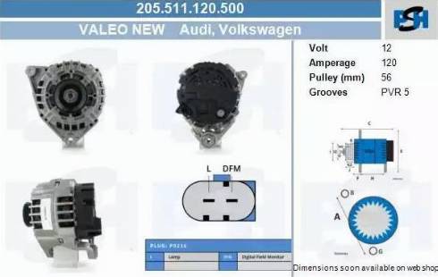 PSH 205.511.120.500 - Alternator furqanavto.az