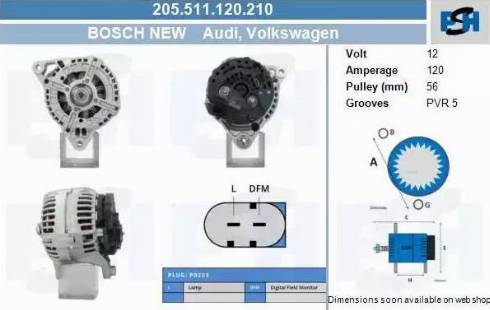 PSH 205.511.120.210 - Alternator furqanavto.az