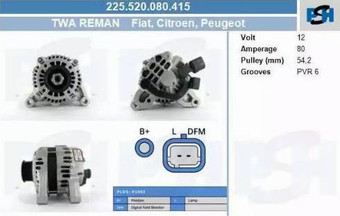 PSH 225.520.080.415 - Alternator furqanavto.az