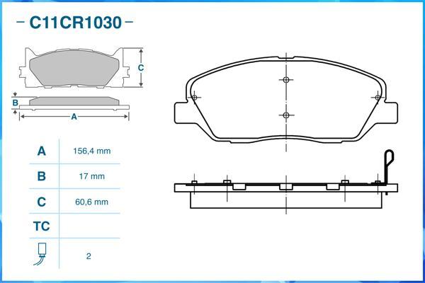 Cworks C11CR1030 - Əyləc altlığı dəsti, əyləc diski furqanavto.az